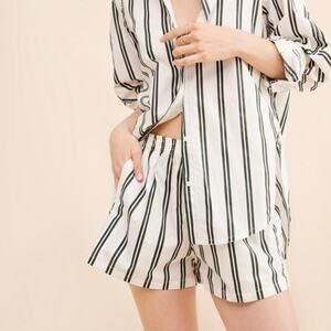 MIKOH Paseo Striped Cotton Boxer Shorts Small S